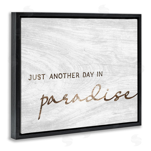 Stupell Industries Stupell Studio | Paradise Phrase Glam Cursive White Grain Pattern Wall Art
