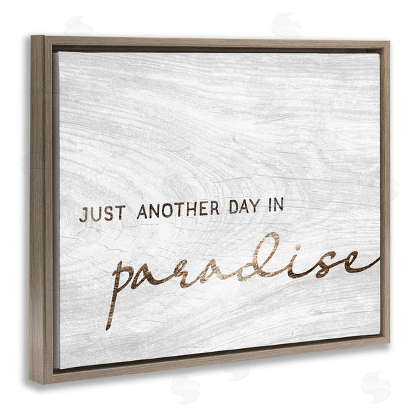 Stupell Industries Stupell Studio | Paradise Phrase Glam Cursive White Grain Pattern Wall Art
