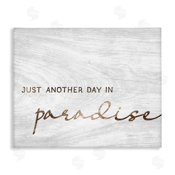 stupell industries Stupell Studio | Paradise Phrase Glam Cursive White Grain Pattern Wall Art