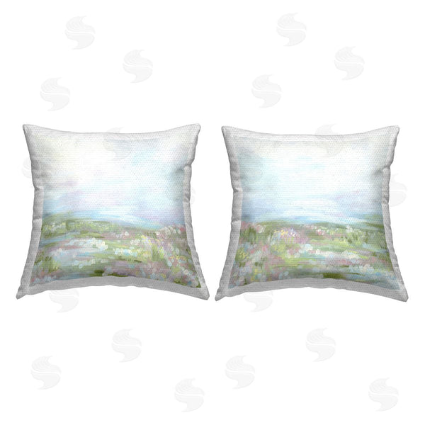 Stupell Industries Stupell Studio | Pastel Abstract Spring Field Printed Throw Pillow Set