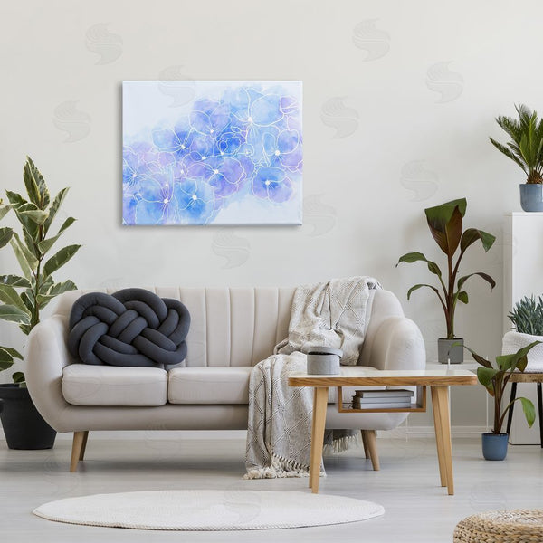 Stupell Industries Stupell Studio | Pastel Blue Flower Outlines Wall Art