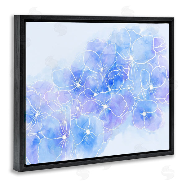 Stupell Industries Stupell Studio | Pastel Blue Flower Outlines Wall Art