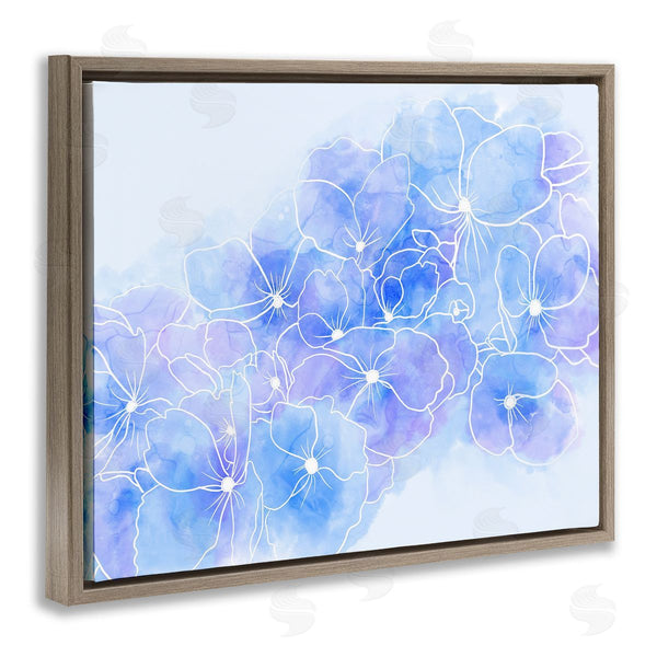 Stupell Industries Stupell Studio | Pastel Blue Flower Outlines Wall Art