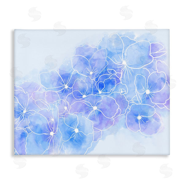 stupell industries Stupell Studio | Pastel Blue Flower Outlines Wall Art