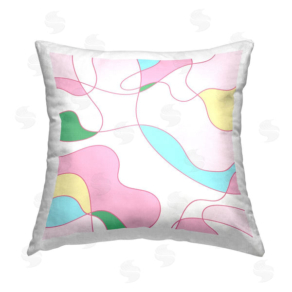stupell industries Stupell Studio | Pastel Curving Doodle Shapes Printed Throw Pillow