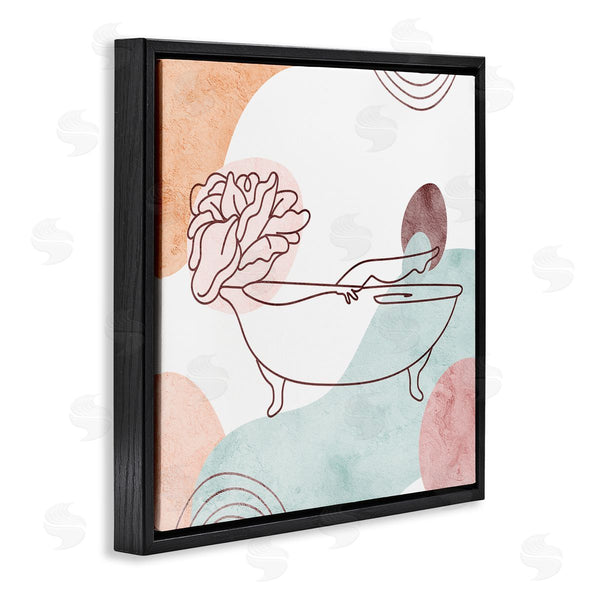 Stupell Industries Stupell Studio | Pastel Geometric Bathtub Flower Wall Art