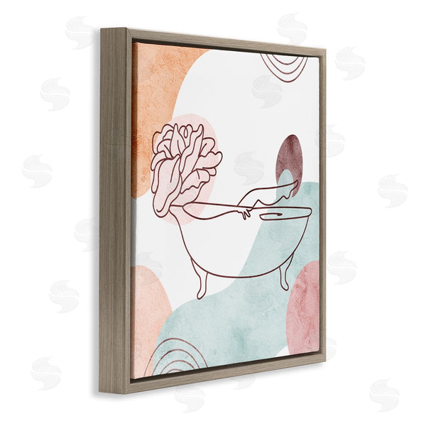 Stupell Industries Stupell Studio | Pastel Geometric Bathtub Flower Wall Art