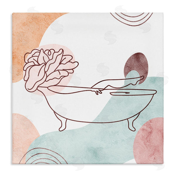 stupell industries Stupell Studio | Pastel Geometric Bathtub Flower Wall Art