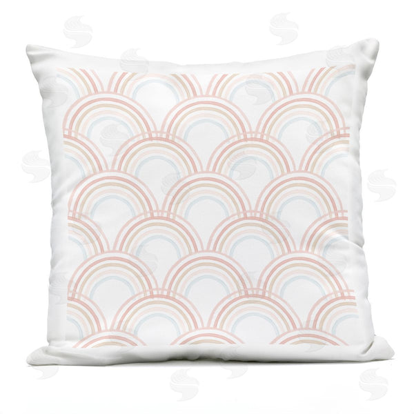 Stupell Industries Stupell Studio | Pastel Happy Rainbow Repeating Arch Pattern Printed Throw Pillow