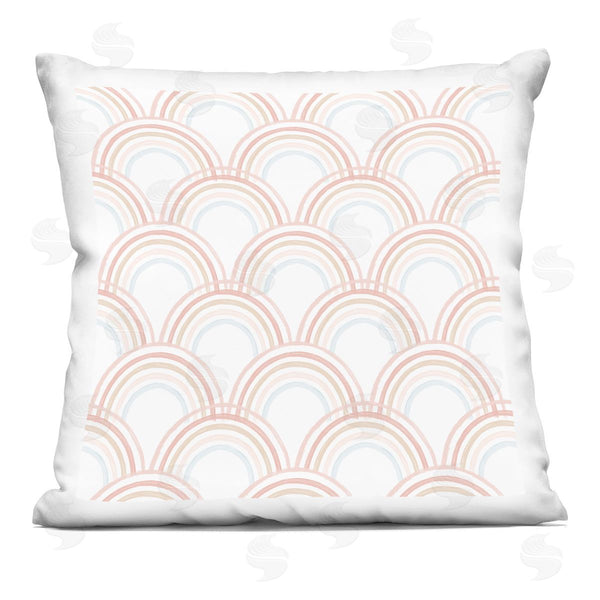 stupell industries Stupell Studio | Pastel Happy Rainbow Repeating Arch Pattern Printed Throw Pillow