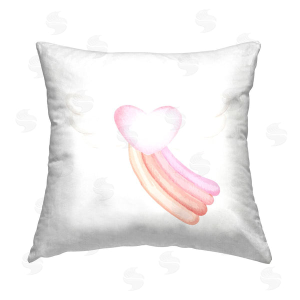 stupell industries Stupell Studio | Pastel Rainbow Heart Wings Printed Throw Pillow