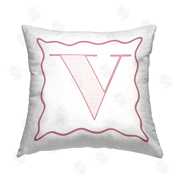Stupell Industries Stupell Studio | Patterned V Name Initial Printed Throw Pillow
