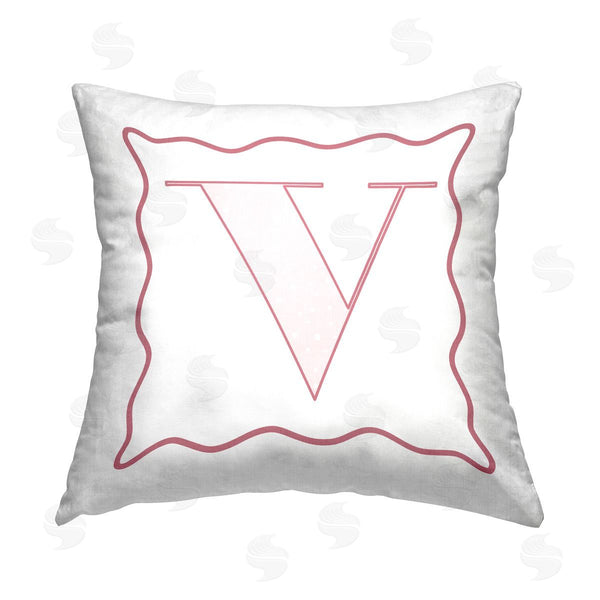 stupell industries Stupell Studio | Patterned V Name Initial Printed Throw Pillow