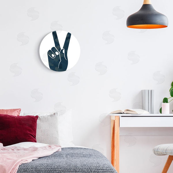 Stupell Industries Stupell Studio | Peace Sign Blue Camouflage Wall Art