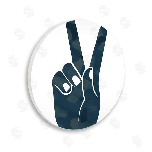 stupell industries Stupell Studio | Peace Sign Blue Camouflage Wall Art