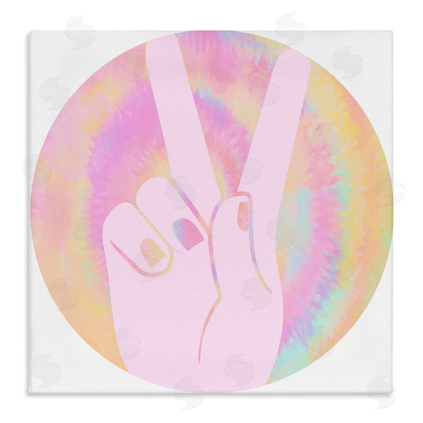 stupell industries Stupell Studio | Peace Sign Hand Pose Groovy Pink Pattern