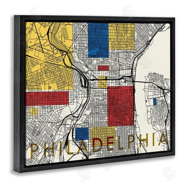 Stupell Industries Stupell Studio | Philadelphia Pennsylvania City Grid Classic Abstract Square Shapes Wall Art