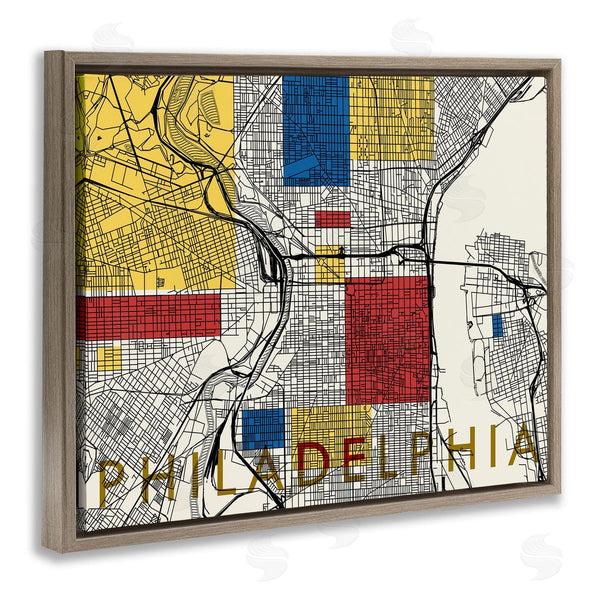 Stupell Industries Stupell Studio | Philadelphia Pennsylvania City Grid Classic Abstract Square Shapes Wall Art