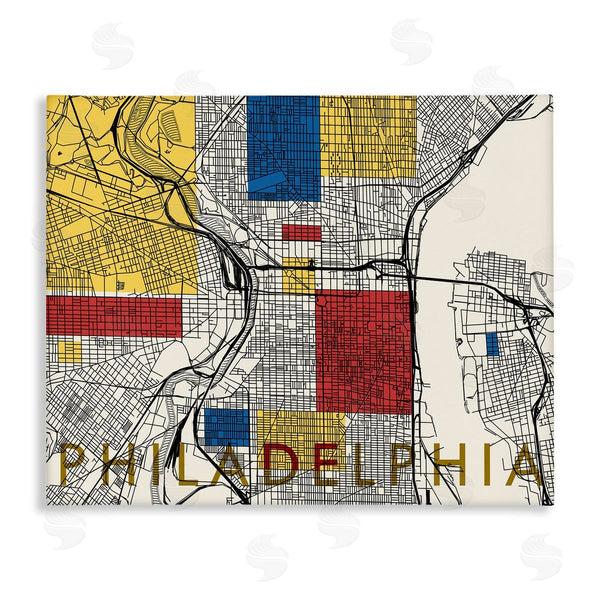 stupell industries Stupell Studio | Philadelphia Pennsylvania City Grid Classic Abstract Square Shapes Wall Art