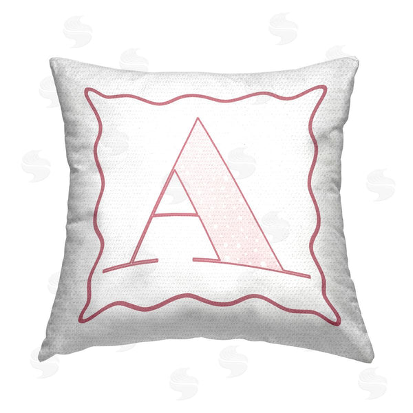 Stupell Industries Stupell Studio | Pink A Initial Letter Printed Throw Pillow