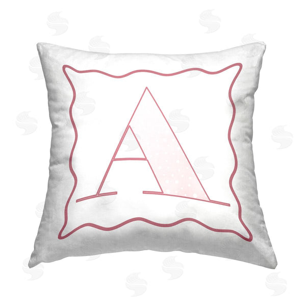 stupell industries Stupell Studio | Pink A Initial Letter Printed Throw Pillow