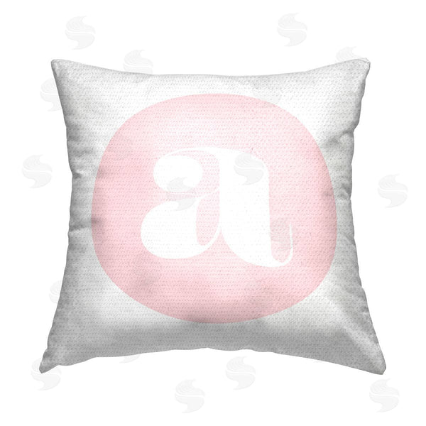 Stupell Industries Stupell Studio | Pink A Name Initial Printed Throw Pillow