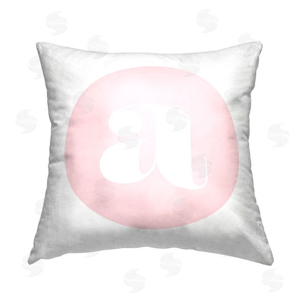 stupell industries Stupell Studio | Pink A Name Initial Printed Throw Pillow