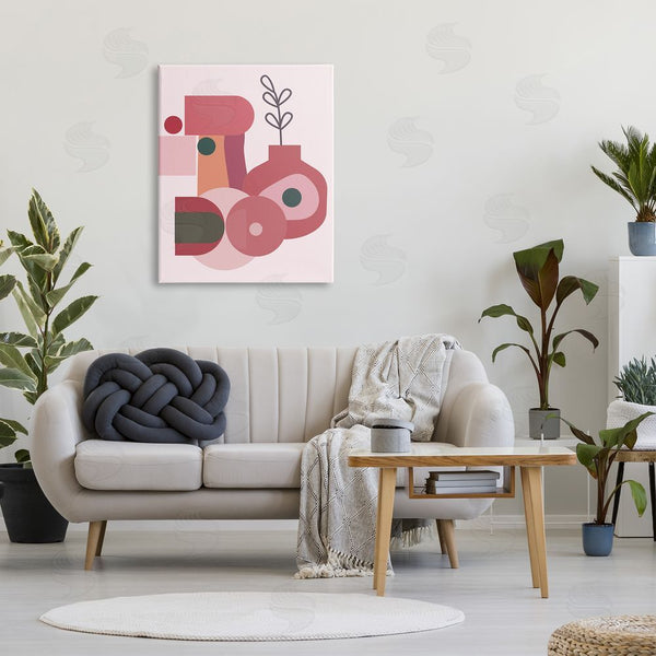 Stupell Industries Stupell Studio | Pink Abstract Flower Vase Wall Art