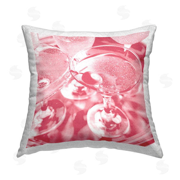 Stupell Industries Stupell Studio | Pink Abstract Martini Printed Throw Pillow