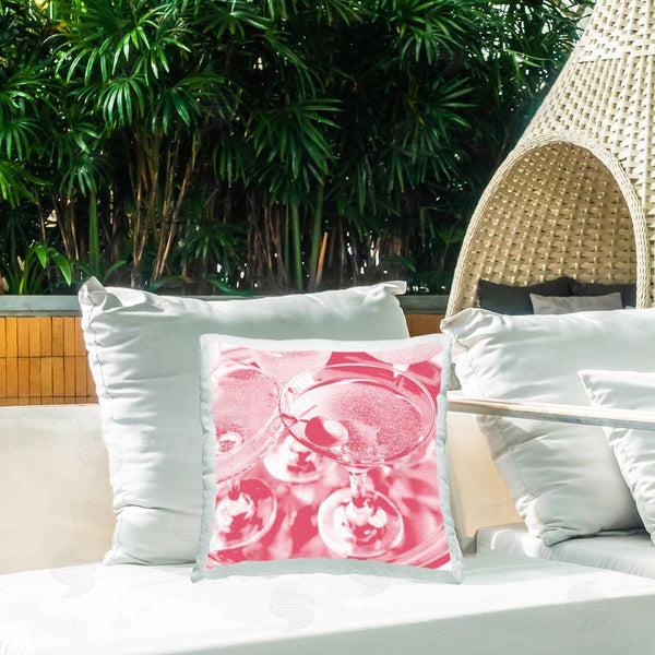 Stupell Industries Stupell Studio | Pink Abstract Martini Printed Throw Pillow