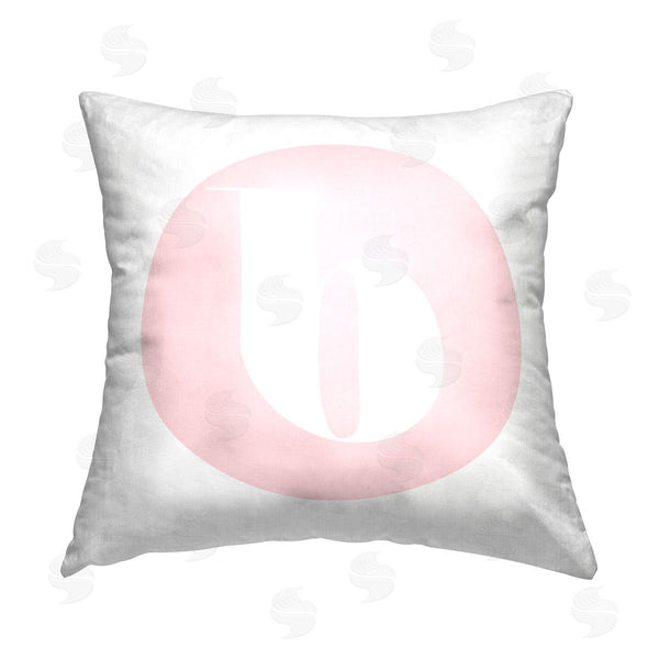 stupell industries Stupell Studio | Pink B Lowercase Initial Printed Throw Pillow