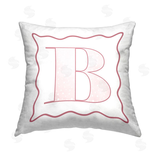 stupell industries Stupell Studio | Pink B Patterned Letter Printed Throw Pillow