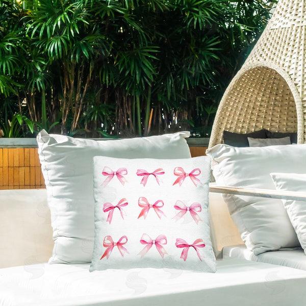 Stupell Industries Stupell Studio | Pink Bow Pattern Printed Throw Pillow