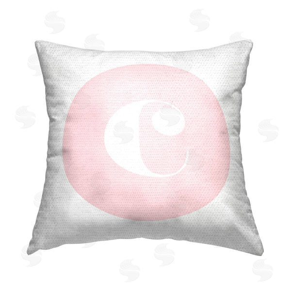 Stupell Industries Stupell Studio | Pink C Name Initial Printed Throw Pillow