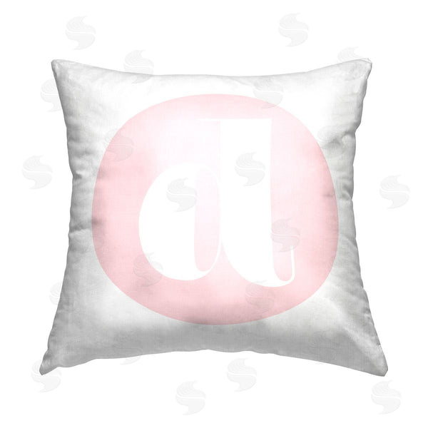 stupell industries Stupell Studio | Pink D Alphabet Letter Printed Throw Pillow