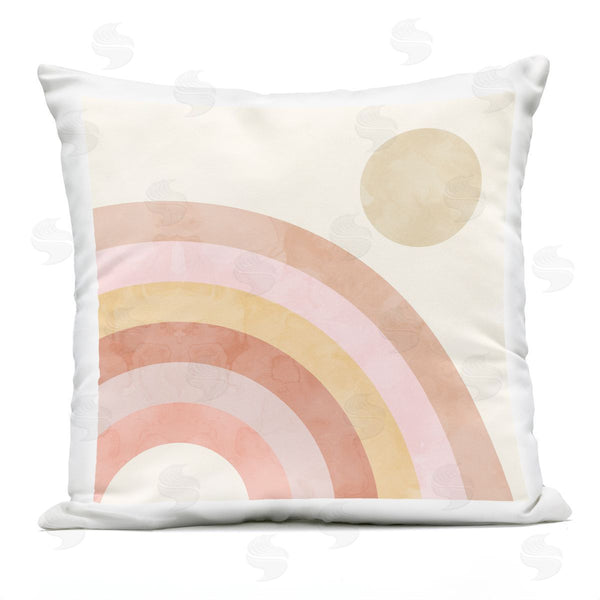 Stupell Industries Stupell Studio | Pink Desert Rainbow Rising Sun Boho Sky Printed Throw Pillow