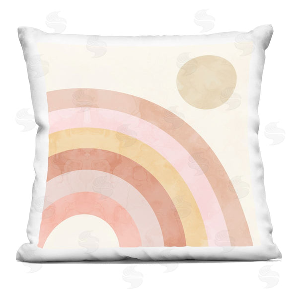 stupell industries Stupell Studio | Pink Desert Rainbow Rising Sun Boho Sky Printed Throw Pillow