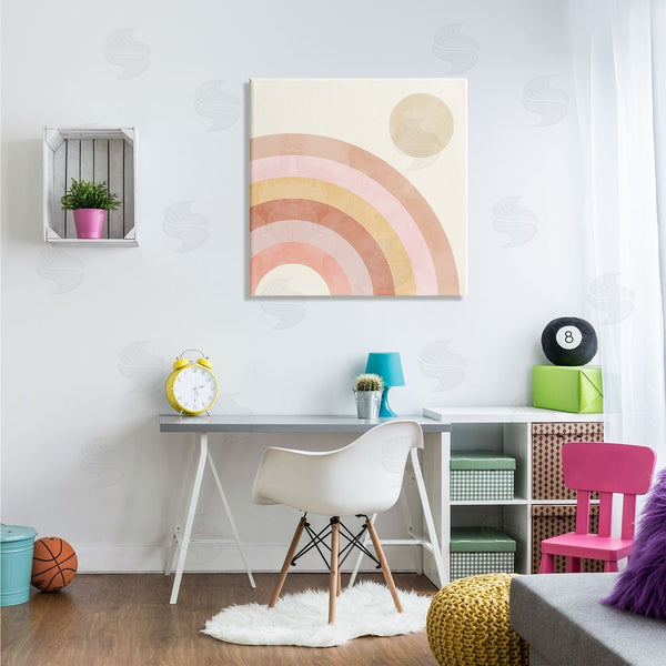 Stupell Industries Stupell Studio | Pink Desert Rainbow Rising Sun Geometric Arches Wall Art