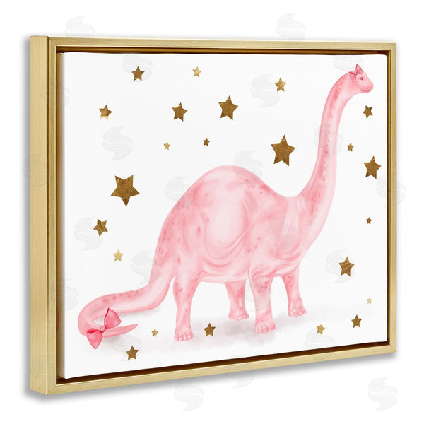 Stupell Industries Stupell Studio | Pink Dinosaur With Gold Stars