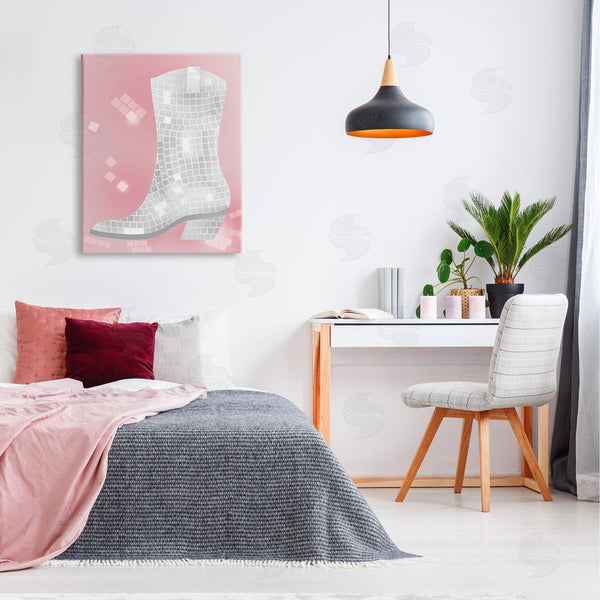 Stupell Industries Stupell Studio | Pink Disco Pattern Cowboy Boot Wall Art