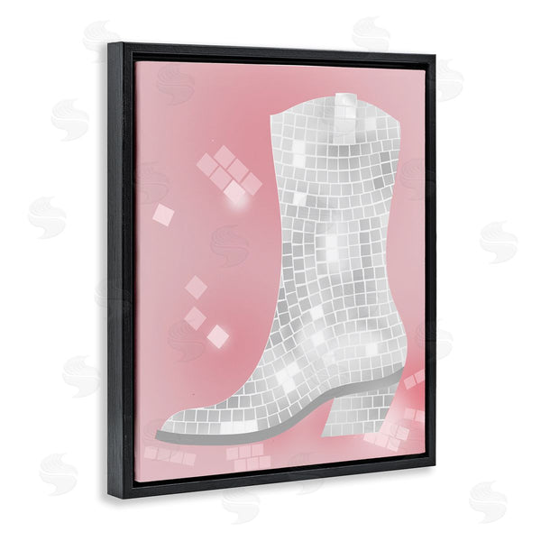 Stupell Industries Stupell Studio | Pink Disco Pattern Cowboy Boot Wall Art