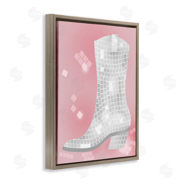 Stupell Industries Stupell Studio | Pink Disco Pattern Cowboy Boot Wall Art