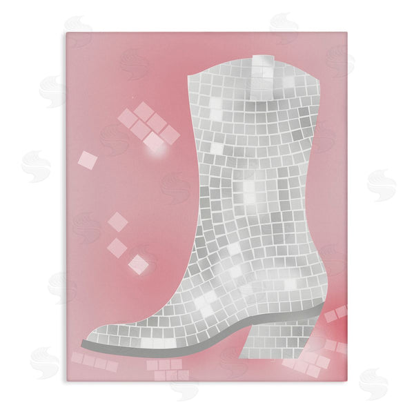 stupell industries Stupell Studio | Pink Disco Pattern Cowboy Boot Wall Art