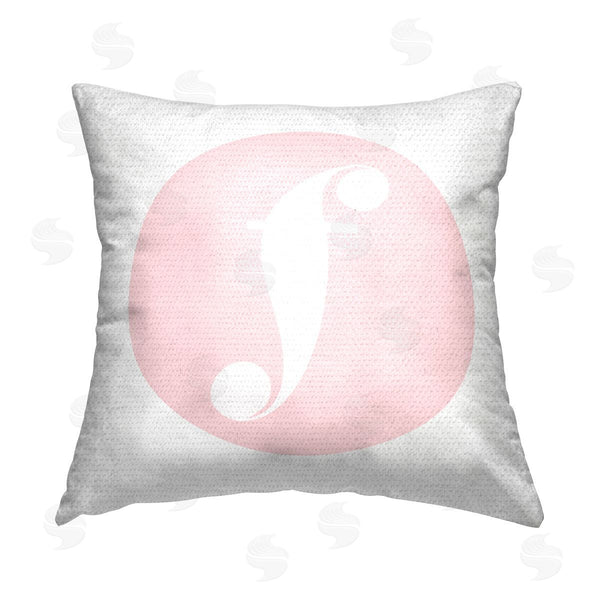 Stupell Industries Stupell Studio | Pink F Name Letter Printed Throw Pillow