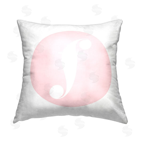 stupell industries Stupell Studio | Pink F Name Letter Printed Throw Pillow