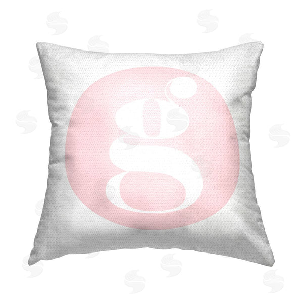 Stupell Industries Stupell Studio | Pink G Alphabet Letter Printed Throw Pillow