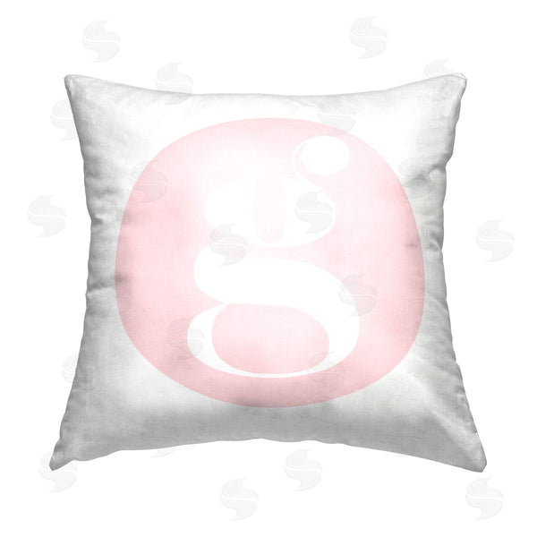 stupell industries Stupell Studio | Pink G Alphabet Letter Printed Throw Pillow