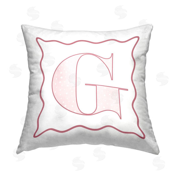stupell industries Stupell Studio | Pink G Patterned Initial Printed Throw Pillow