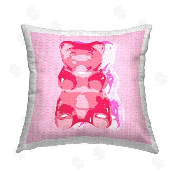 Stupell Industries Stupell Studio | Pink Gummy Candy Bear Printed Throw Pillow