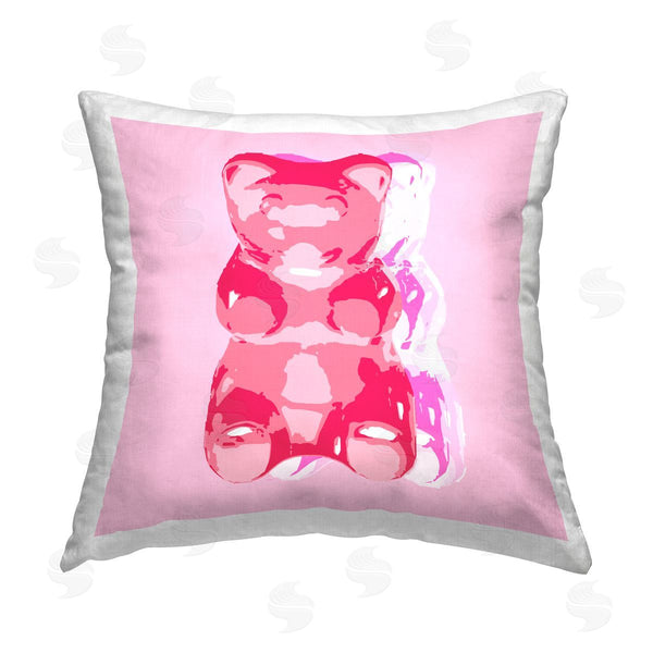 stupell industries Stupell Studio | Pink Gummy Candy Bear Printed Throw Pillow